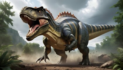 Giganotosaurus With A Thunderous Roar A Giganoto