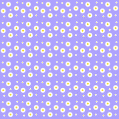 seamless background with daisy flowers. On purple background.
