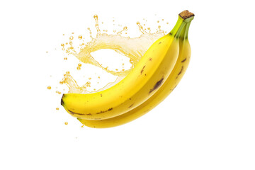 Dancing Bananas in a Milky Universe on White or PNG Transparent Background.