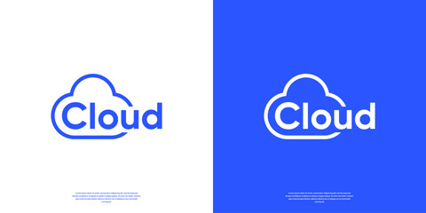 Fototapeta premium Cloud logo word mark logo design template.
