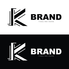 Alphabet letter K initial logo design simple product brand template