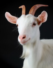 goat on a black background 