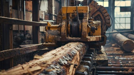 Fototapeta premium sawmill, lumber, wood processing factory