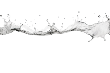 Dancing Water: A White Canvas Comes to Life on White or PNG Transparent Background.