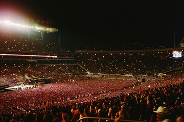 crowd of people dancing at concert	