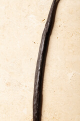 Raw vanilla on textured surface. Food culture. Healthy food with no flavouring and preservative.