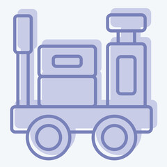 Icon Luggage Trolley. related to Train Station symbol. two tone style. simple design illustration