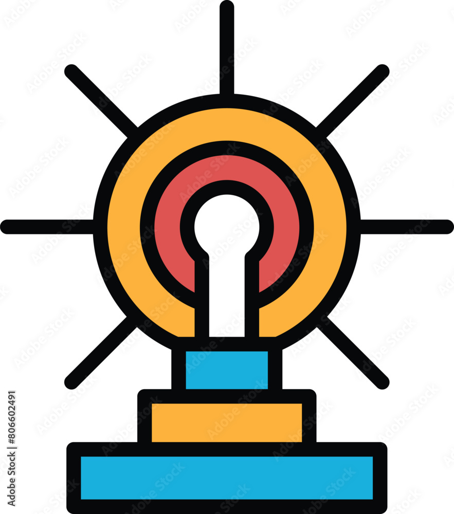 Poster light bulb with a keyhole in the middle in the concept of business icons