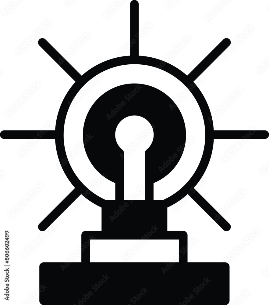 Poster light bulb with a keyhole in the middle in the concept of business icons