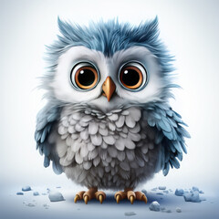 Watercolor Frosty owl, clipart Illustration, Generative Ai