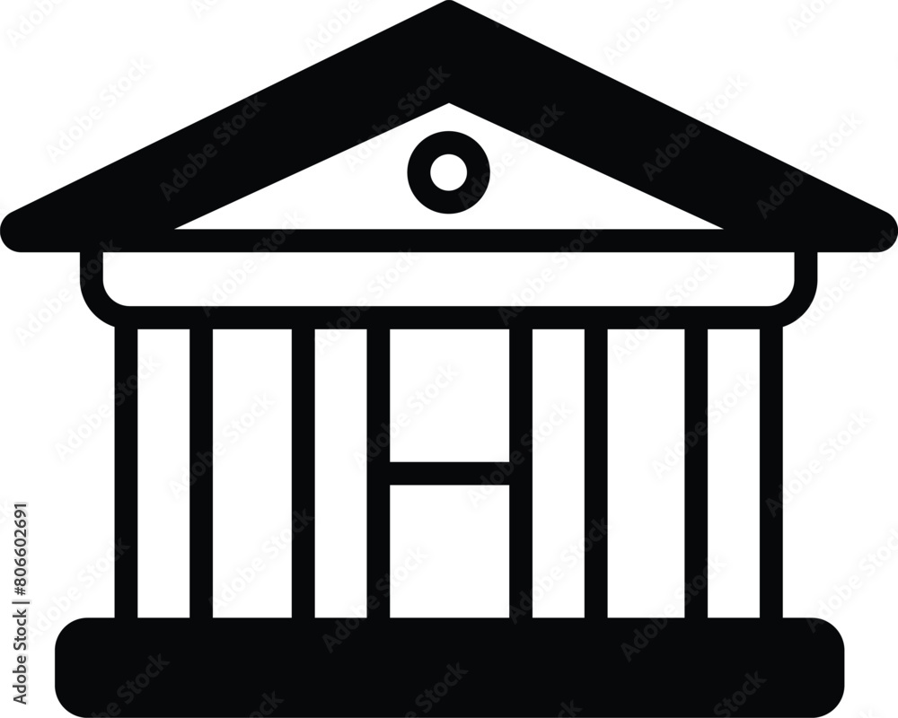 Aufkleber a building with columns and a dome on top in the concept of business icons