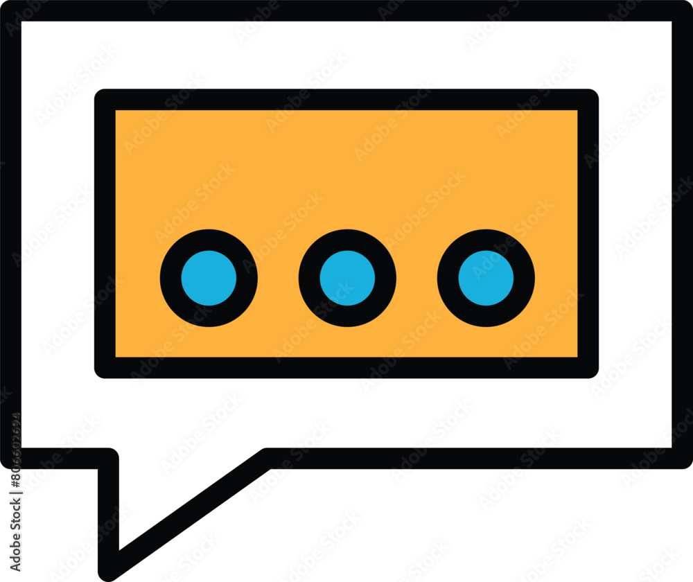 Poster a black and white image of a chat bubble with three dots in the middle in the concept of business ic