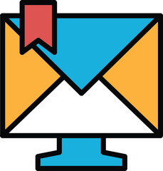 A computer monitor with a book on it In the concept of business icons