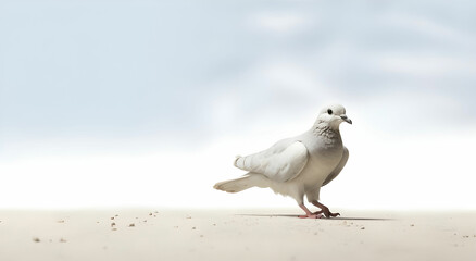 Obraz premium dove on the road on white background