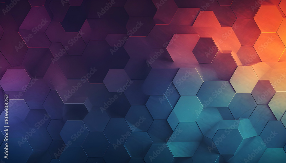 Fototapete dark abstract panoramic background. modern futuristic mosaic pattern of various geometric shapes and