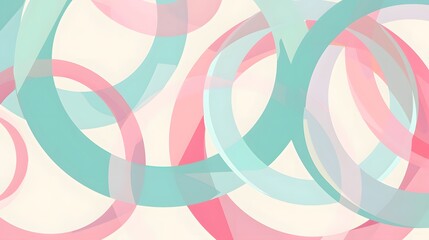 Obraz premium Elegant Pastel Circles Abstract Background, Modern Gradient Shapes for Web Banner, Presentation, Wall Art