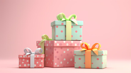 Obraz premium Gift boxes stacked together