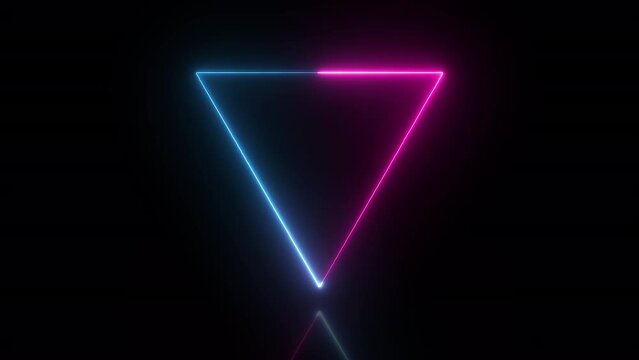 A colorful Tryangle neon animation .triangle frem icon
