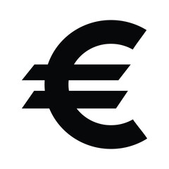 Euro currency symbol silhouette payment icon 