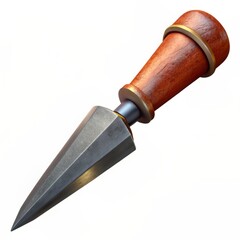 Obraz premium 3D render of a chisel with sharp blade, on isolated white background, Generative AI