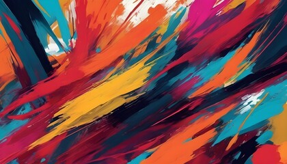 Expressive Abstract Digital Artwork With Bold Bru
