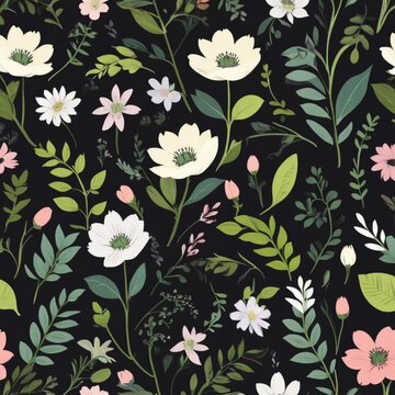 Repeating pattern, abstract pattern flat 2d flower