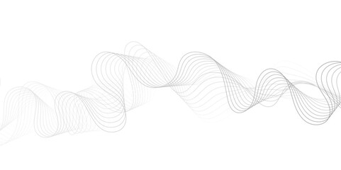 Abstract grey wavy lines Digital frequency track equalizer background. Curved wave smooth stripe seamless pattern. Wave lines created using blend tool. graphic design template banner business wave