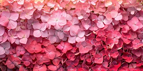 Fototapeta premium Red and pink flowers create a beautiful and colorful background.