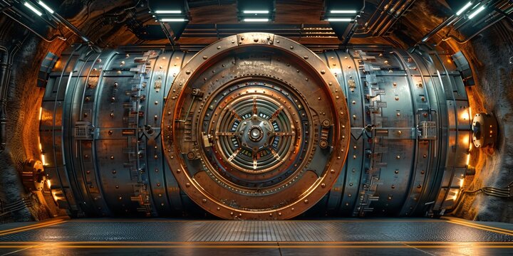 a underground vault gate, the safest treasure place in the world