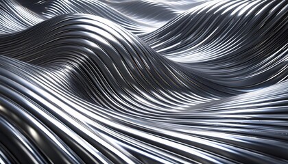 Generated image of an elastic and metallic stringy and wavy 3d background. 