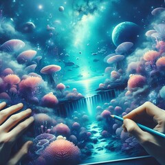 life of coral, life of reef, a dreamy and surreal underwater world.