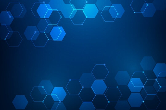 geometric medical hexagon on blue background. shape medicine and science hospital concept. vector illustration fantastic design.