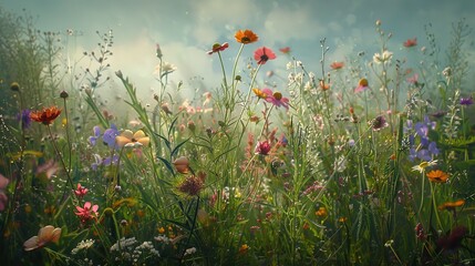 Obraz premium Unveiling the Breathtaking Beauty of Summer Meadow Flowers in All Their Glory