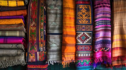 Vibrant South American market textiles and crafts showcase