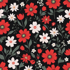 Repeating pattern, abstract pattern flat 2d flower