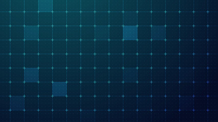 Grid for Virtual Technology Futuristic User Interface HUD. Dark Blueprint Grid. Sci-Fi Squares Mosaic Digital Tech VR Backdrop. Vector Background.