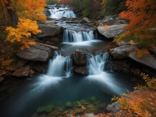 waterfall in autumn