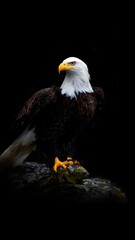Eagle sitting on a tree seeing for his pray 