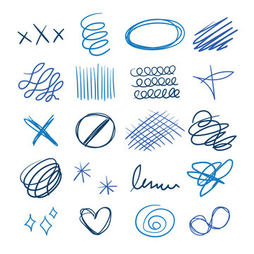 vector hand drawn scribble elements
