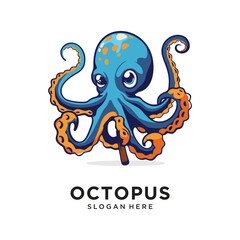 octopus logo design vector illustration