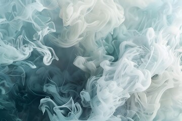 Fototapeta premium Captivating Ethereal Mist A Mesmerizing 3D Abstract Backdrop with Swirling Smoke like Vapor in Serene Teal Tones