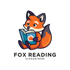 fox book logo design vector illustration
