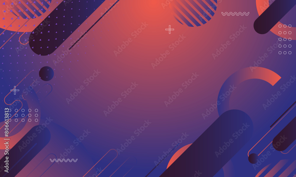 Poster abstract colorful geometric background. new trend modern template gradient color and small polka dot