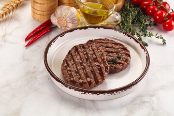 Grilled beef cutlet for burger