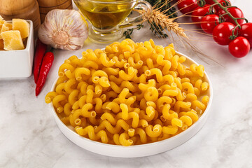 Italian cuisine - dry cellentani pasta