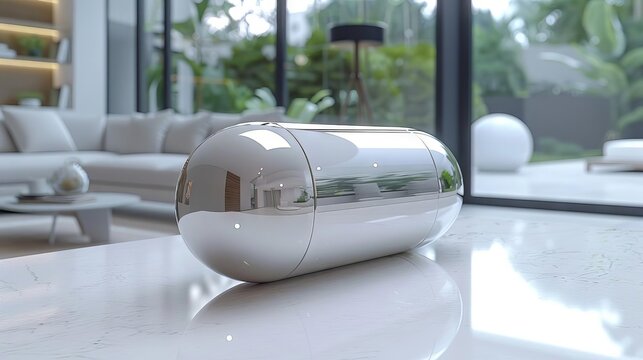 Simple, elegant design of a food capsule, envisioned as a future meal replacement, with focus on form and function