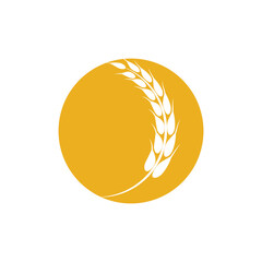 Agriculture wheat logo vector template and symbol