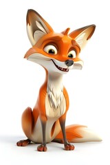 3D Cute Fox Mascot Character