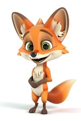 Obraz premium 3D Cute Fox Mascot Character