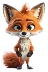 Obraz premium 3D Cute Fox Mascot Character